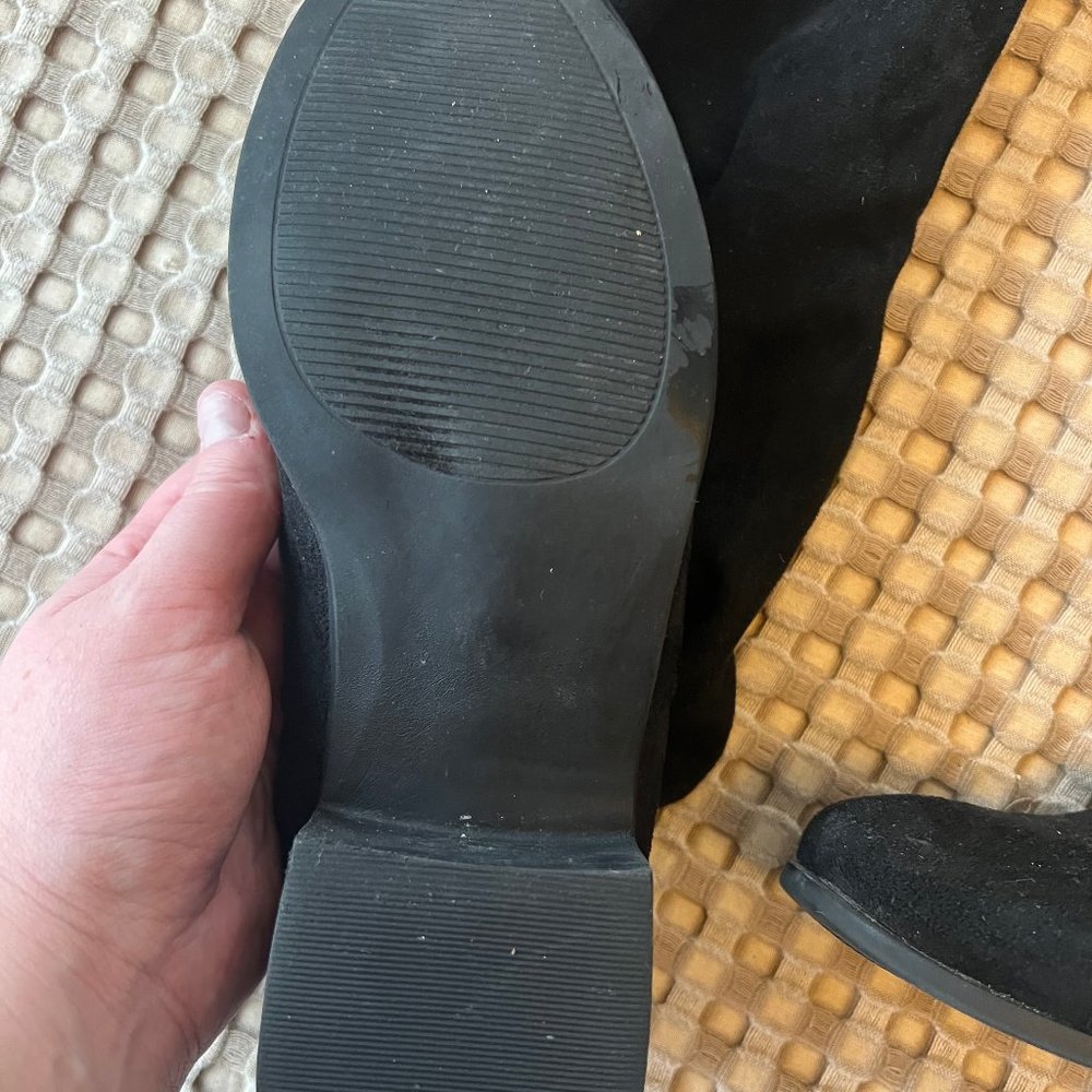 Tall Black Suede Boots Size 8.5M - Picture 4 of 5